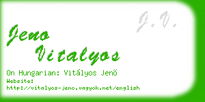 jeno vitalyos business card