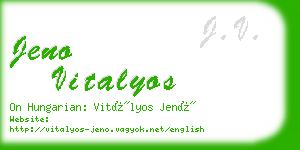 jeno vitalyos business card